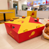 Boîtes alimentaires jetables en papier doublées d'aluminium, étanches et résistantes à la graisse, pour poulet frit, avec couvercles, emballage à emporter pour ailes de poulet BBQ