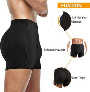 Sous-vêtements pour hommes, caleçons boxer, contrôle du ventre, body shaper, rehausseur de fesses, vêtements de mise en forme avec rembourrage amovible - Product Image 2