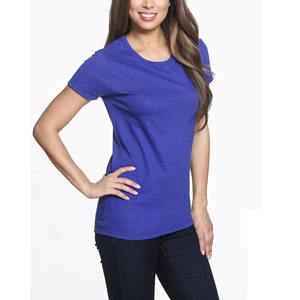 Fabricación directa de fábrica Camisetas deportivas de Mujer OEM de alta calidad Camisetas de mujer lisas en blanco de algodón de punto ecológicas - Product Image 2