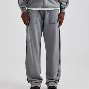 Conjunto Deportivo Personalizado para Hombre, Estilo Urbano Desgastado, Lavado Ácido, Pantalones Deportivos Estampados de Invierno, Sudaderas con Capucha, Bordado, Apliques, Efecto Desgastado por el Sol - Product Image 5