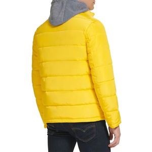 แจ็คเก็ตพัฟเฟอร์แบบมีฮู้ดสำหรับผู้ชาย ฤดูหนาว คุณภาพสูง ผลิตตามสั่ง ใหม่เอี่ยม พร้อมโลโก้ด้านหน้า น้ำหนักเบา มีซิป - Product Image 1