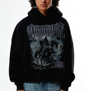 Sweat-shirt d'hiver pour homme, coupe classique, style streetwear vintage, écologique, 100% coton molletonné, avec design en strass - Product Image 1