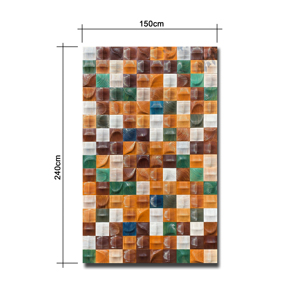 ศิลปะติดผนังทำจากไม้แบบปรับแต่งได้ทำด้วยมือแผงโมเสคเนื้อแข็งดีไซน์แอบสแตรกสีเขียวสำหรับการตกแต่งห้องนั่งเล่นไม้งานแต่งงาน - Product Image 5