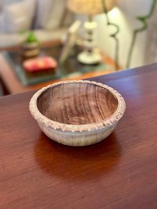 Tazón de madera de mango para servir aperitivos, vajilla decorativa para frutas secas, chips de café para encimeras y exhibiciones de hogar u oficina - Product Image 5