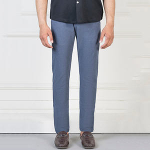 Pantalones largos informales de negocios para hombre, alta demanda, 100% algodón, cintura media, Parte delantera plana, pierna recta suelta, servicio OEM disponible - Product Image 1