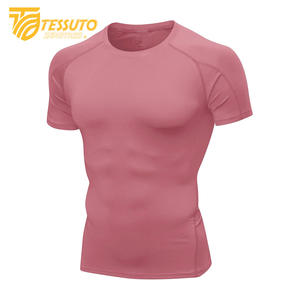 Vêtements de jogging hommes Gym Sports été à manches courtes Compression T-Shirt vêtements de course Yoga Fitness serré haut actif pour hommes - Product Image 1