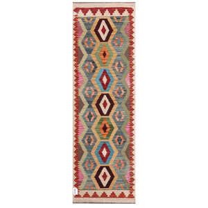 Alfombra Kilim de Maimana, Afganistán, 200 x 64 cm, Alfombras y Juegos de Alfombras - Product Image 1