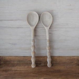 ชุดช้อนส้อม2ชิ้นแบบยาวล้างทำความสะอาดได้ด้วยมือสีขาวโต๊ะในบ้านไม้มะม่วงสำหรับตกแต่งโต๊ะเสิร์ฟช้อนรับประทานอาหารในโรงแรม - Product Image 6