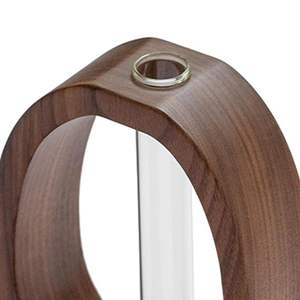 Vase en bois artisanal avec tube à essai en verre transparent pour la propagation des plantes, accessoire de décoration minimaliste pour la maison, moderne - Product Image 4