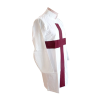 Tunique personnalisée rouge, noir, blanc, vêtements de la fraternité des Templiers, vêtements ethniques en lin respirant