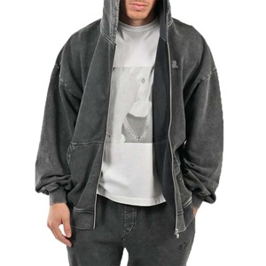 Ropa de calle 100% algodón cremallera hombres invierno ácido lavado chándal conjunto transpirable peso pesado personalizado respetuoso con el medio ambiente diseño personalizado - Product Image 5