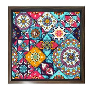 Plateau de service en bois avec surface imprimée en émail Plateau décoratif de luxe pour thé Café et collations Plateau de service de soirée - Product Image 4