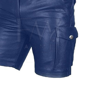 Pantalones Cortos de Cuero para Hombre, Estilo Urbano, Profesionales, de la Mejor Calidad, 100% Cuero, Botones Personalizados, Lona, Secado Rápido, Estilo Casual, Última Moda - Product Image 6