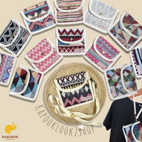 Tas Wanita Rajut Jerami Gaya Vintage Modern Buatan Tangan Thailand Berkualitas Tinggi Anti Maling dengan Penutup Hook Loop