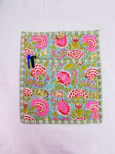 100% Pure Cotton Floral Print Quilted Tablet Carrying Case Flower Pattern Protective Tab Sleeve Portable Fluffy Mac <b>Book</b> Bag - Product Image 4