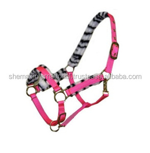 Shemax cheval accessoires rembourrage violet vert personnalisé Orange course personnalisé rose cheval licou avec doublure polaire zèbre - Product Image 3