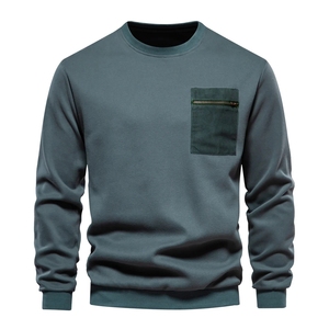 Sudadera de Cuello Redondo Personalizada con Lavado Ácido para Hombre, Bordada, de Invierno, 100% Algodón Orgánico, Tallas Grandes al por Mayor - Product Image 1