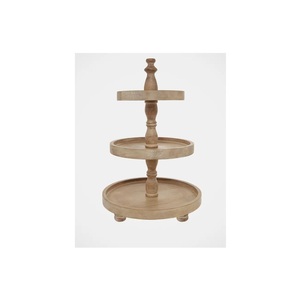 Wooden <b>Cake</b> Stand Round Shape 3 <b>Tier</b> Snacks and Fruits Serving Tray with Handle Wedding Dinnerware Centerpiece <b>Cake</b> Stand - Product Image 1
