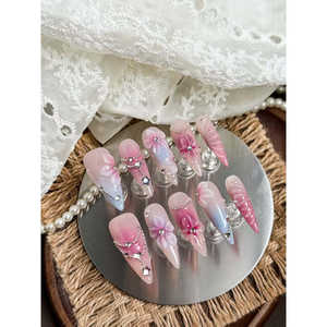 Uñas Postizas Crystal Twilight con Diseño Elegante de Cristal Transparente para - Product Image 1