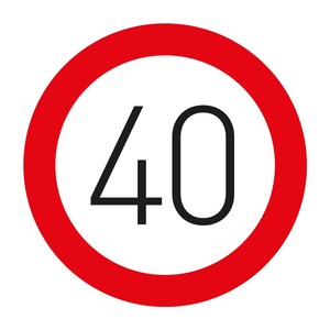 TT-29 Reflective Traffic Sign Maximum Speed Limit 40 Steel and PVC Material for <b>Roadway</b> <b>Safety</b> LED Solar Options Available - Product Image 1