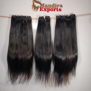 Extensions de Cheveux Indiens Vierges Ondulés Naturels de 30 Pouces Faisceaux de Machine à Double Trame Tissage Droit de Cheveux Humains Naturels - Product Image 3