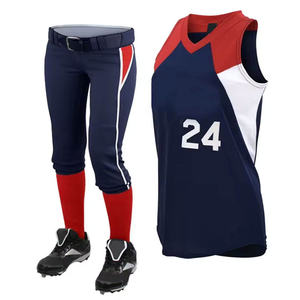 ชุดเบสบอลและซอฟต์บอลสำหรับผู้หญิงเสื้อเจอร์ซีย์และกางเกงแห้งเร็ว OEM ปักโลโก้สำหรับทีมกีฬา - Product Image 4