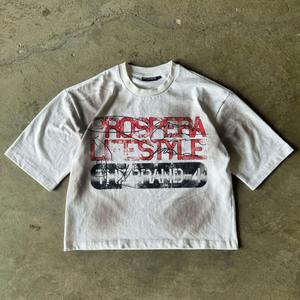 Fabricante de alta calidad camiseta personalizada Dtg Print Dirtywash camisas Hiphop hombres Boxy camiseta para hombres - Product Image 1