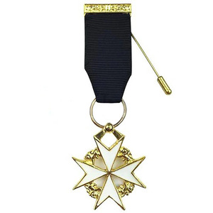 Order of <span class=keywords><strong>Malta</strong></span> Commandery Brust Juwel Vergoldet Freimaurer Regalia Zubehör Gebet Zweck Zubehör