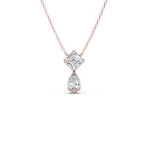 Collar con Colgante de Diamante de Laboratorio en Forma de Pera de Lujo en Oro Rosa de 1.75 Ct para Mujer, Collar de Oro Sólido, Corte Princesa y Pera, Proveedor - Product Image 5