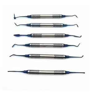 Juego de instrumentos quirúrgicos dentales restauradores de relleno compuesto quirúrgico dental recubierto de titanio azul de acero inoxidable de alta calidad - Product Image 4