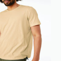 T-shirt unisexe à manches courtes en CVC, 52% coton peigné et filé en anneau Airlume, 48% polyester, 32 fils simples, 4,2 oz, mélange doux neutre