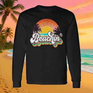 Camiseta promocional de manga larga con estampado de leopardo retro Beachin' - Product Image 3