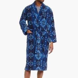 Bata de Seda Satén para Hombre, Pijama de Seda, Ropa de Dormir, Bata de Spa de Seda Lujosa, Estampada, Manga Larga, Ropa de Noche, Bata de Baño - Product Image 1