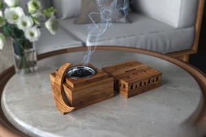 Elegante quemador de incienso Madkhan intrincadas tallas de madera India para aromaterapia espiritual verano decoración del hogar sándalo religioso - Product Image 3