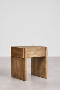 Mesita de noche minimalista moderna hecha a mano con 1 cajón, madera maciza de mango, almacenamiento ecológico, muebles de dormitorio - Product Image 3