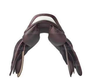 Silla de Montar Inglesa de Cuero Marrón para Doma Clásica, Asiento Suave, Logotipo Personalizado, Marca Real International Saddlery, Modelo RS-08A (Tallas 15" y 17"), Hecho en India - Product Image 3