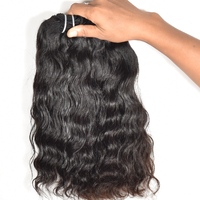 Extensions de cheveux indiens noirs 100 % naturels bruts en gros, longues, avec dentelle transparente, ondulées, en cheveux humains de temple