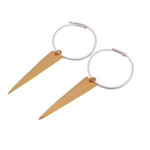 Modern Versatile 18K <b>Gold</b> Plated Minimalist Hoop <b>Earrings</b> with Delicate <b>Dangling</b> Triangle Geometric Accents Women's Party Gift - Product Image 4