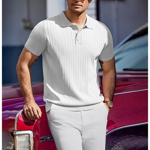 Camisetas Polo Casuales para Hombre, Clásicas con Botones, Manga Corta, Camiseta Polo de Color Sólido, Camisetas de Algodón, Tops Elegantes - Product Image 3