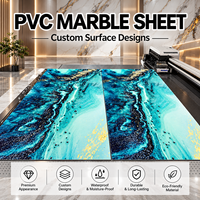 Panneau mural décoratif brillant en PVC, feuille de marbre 1220*2440*3mm pour décoration intérieure, panneau UV facile à installer, doré, personnalisé