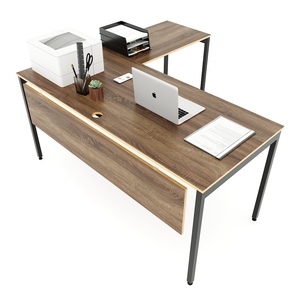 Bureau en L moderne et minimaliste 160x150cm HCSL019 avec structure en acier pour bureau à domicile, appartement ou hôtel - Product Image 3