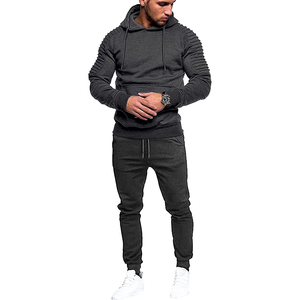 Conjunto de pantalones de chándal con capucha lavado ácido algodón pesado personalizado 2 piezas chándal vintage en blanco liso chándales para hombre para invierno - Product Image 2