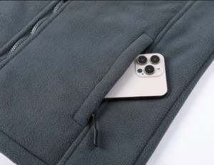 Chaquetas de Forro Polar con Cierre para Hombre, al por Mayor, Casuales, Transpirables, Ecológicas, de Invierno, Tallas Grandes, Cuello Alto, Cuero Genuino, Tejidas, con Capucha - Product Image 5