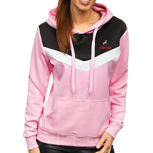 Sweats d'hiver à col rond pour femmes à la mode bonne qualité Style décontracté tissu tricoté sweats à capuche de couleur personnalisée avec poche avant imprimée - Product Image 1