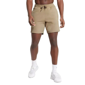 Short de survêtement en molleton à taille élastique pour hommes 2025 uni motif solide écologique - Product Image 1