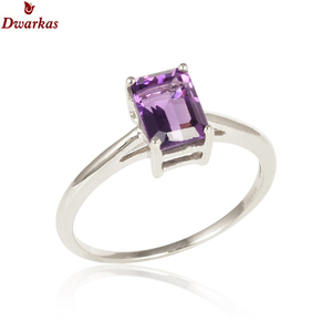 Promoción al por mayor para anillo de piedras preciosas de amatista de Plata de Ley 925 Diseño clásico Ajuste de puntas Boda certificada por terceros - Product Image 1