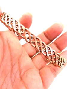 Bracelet en cuivre fait à la main, bracelet en cuivre martelé, bijoux ayurvédiques de luxe, bracelet en cuivre pour hommes et femmes - Product Image 3