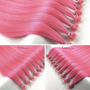 Tendance chaude 2025! Prix de gros Extensions de cheveux humains à pointe de kératine Non transformés 100% Extension de cheveux à pointe plate rose - Product Image 4