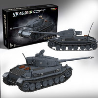 1531 pièces - Jouet de véhicule de collection - Modèle en plastique - Kit de construction - Chasseur de chars allemand Vk45.01 (P) Tiger - Blocs de construction