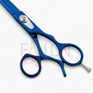 Ciseaux de coiffure professionnels bleus en acier inoxydable, ciseaux de barbier pour salon, logo personnalisé, ciseaux de coiffure pour la vente en gros - Product Image 2
